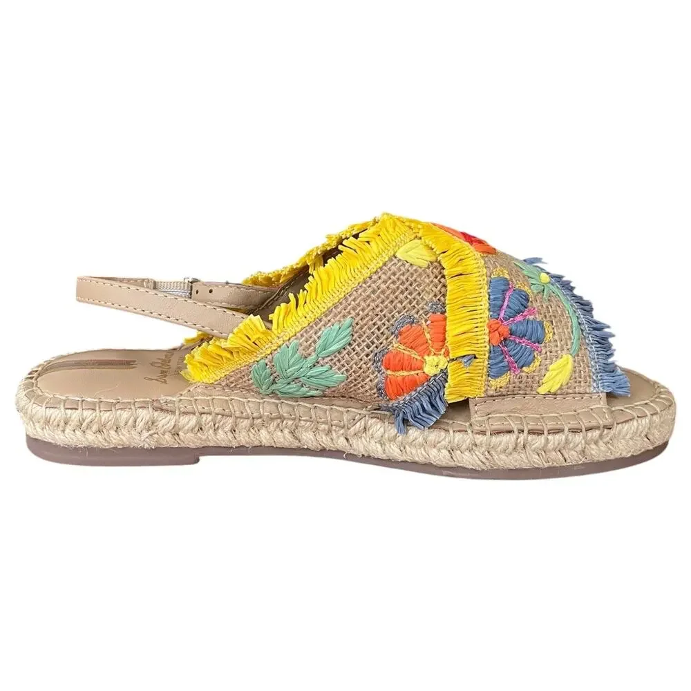 Sam Edelman Kids Kayden Slingback Sandals Floral Embroidered Girl's 3 NEW
